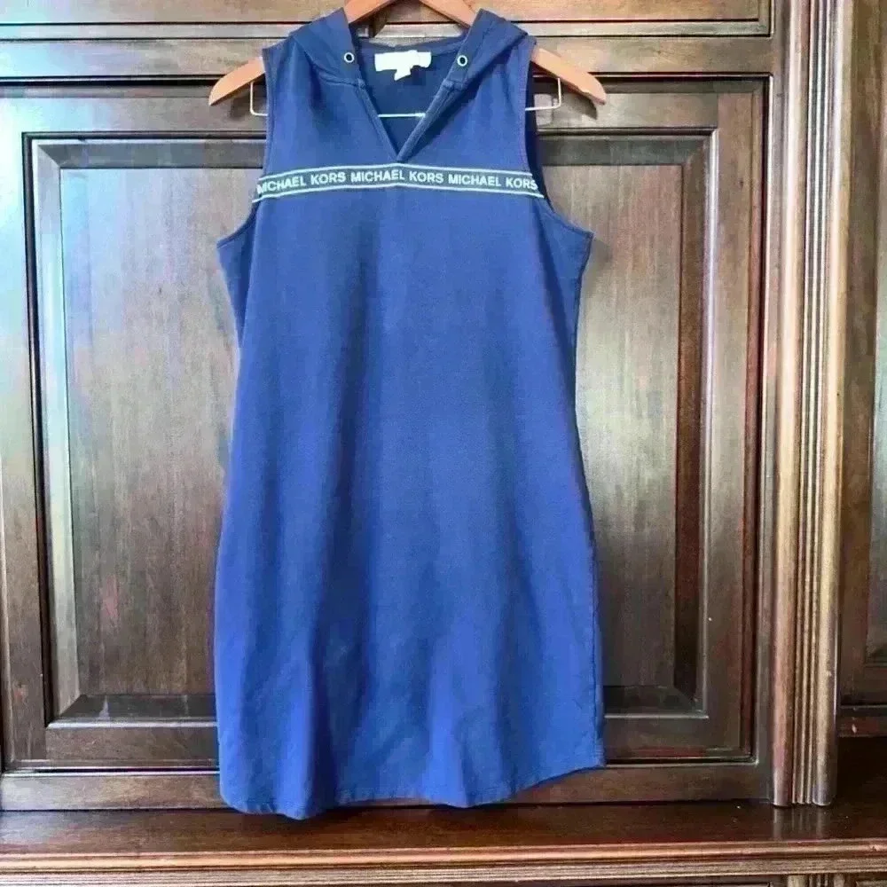 Michael Kors Woman’s Hooded Dress, Blue, Size S